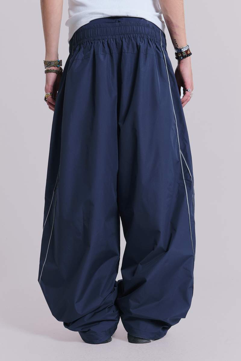 Jaded London Navy Vapor Tracksuit Bottoms Grey