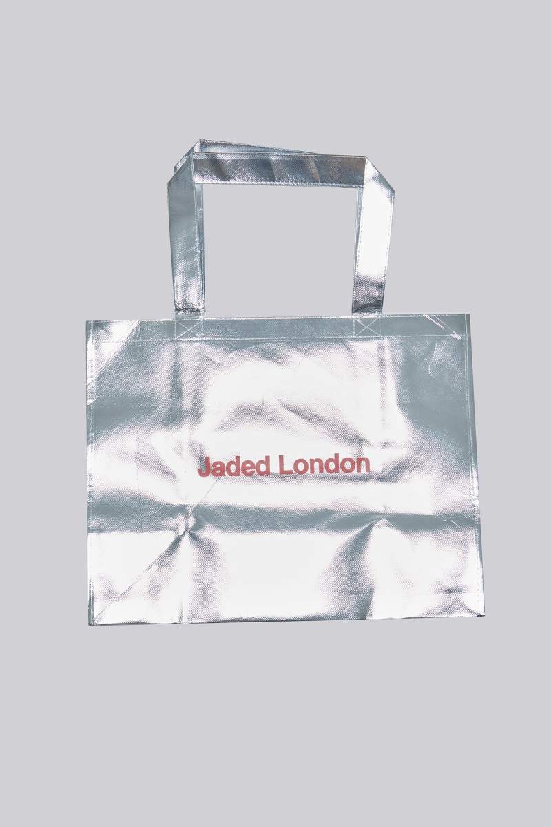 Jaded London NY Silver Metallic Shopper Bag Silver