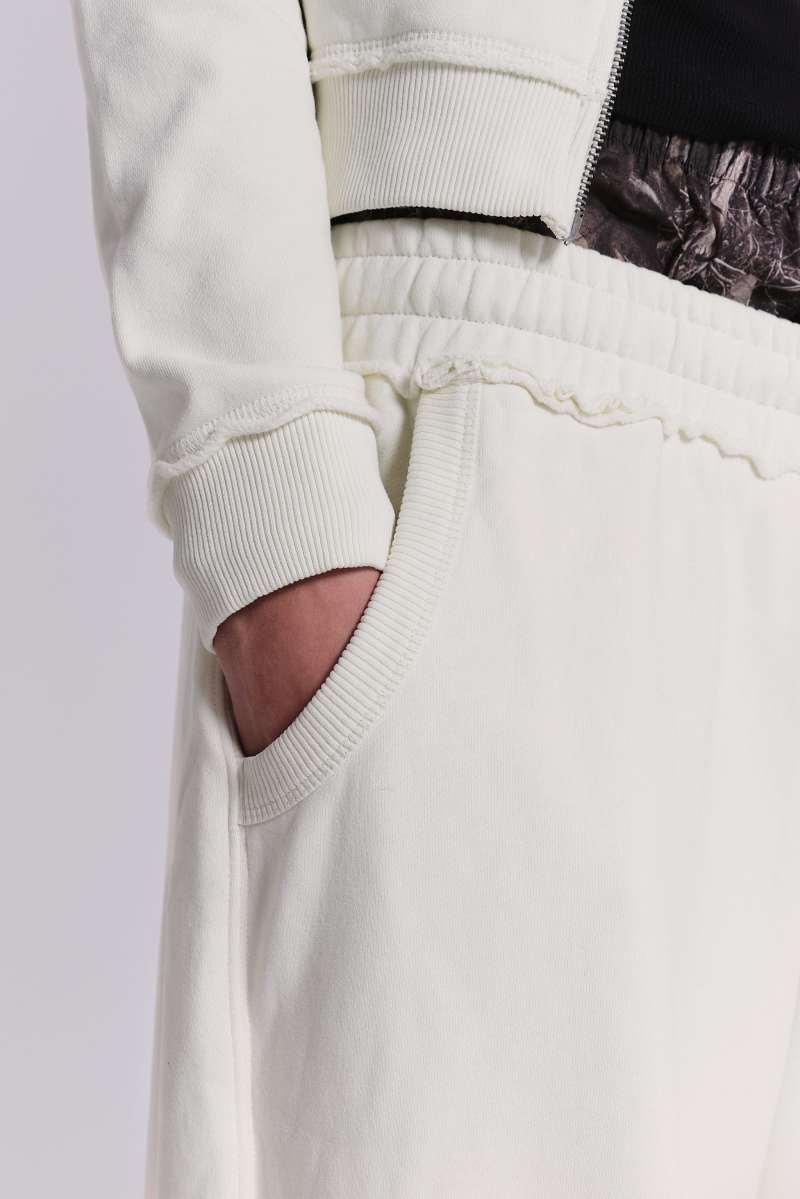 Jaded London Off White Baggy Monster Joggers White