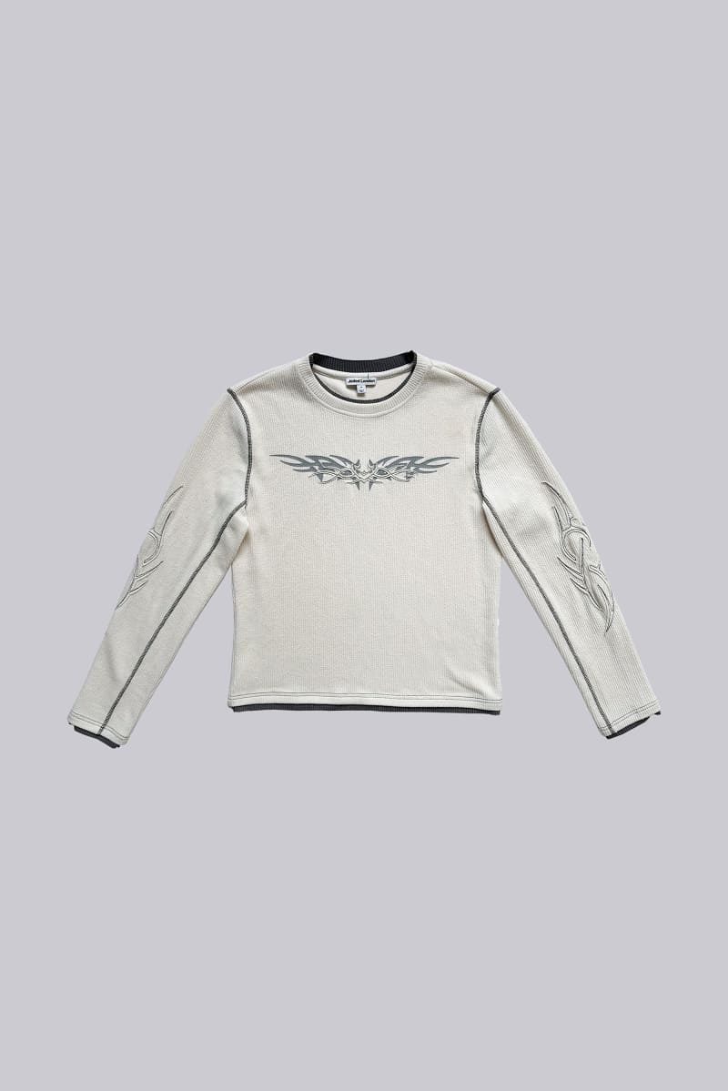 jaded london Off White Tattoo Applique Tee White