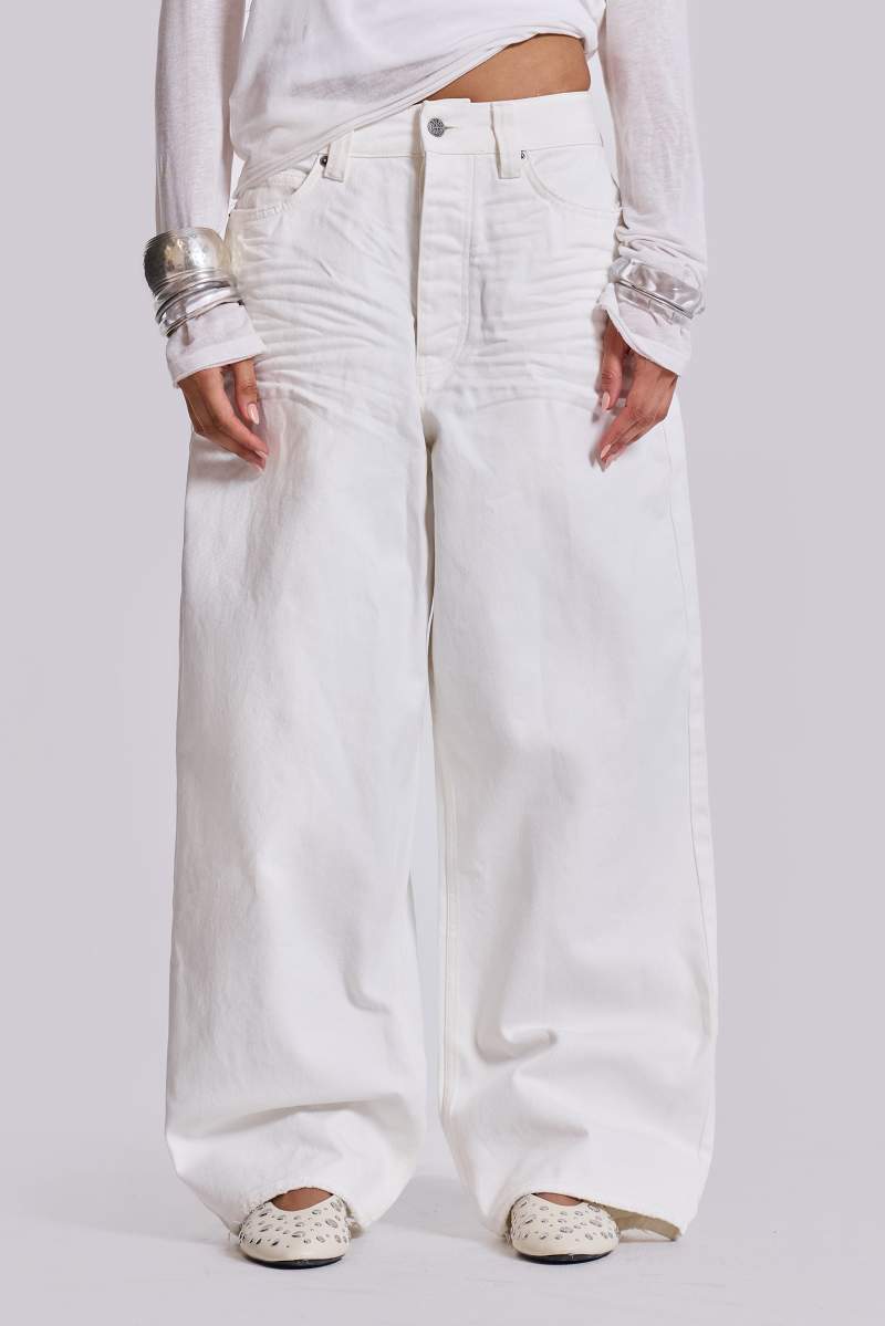 jaded london Off White XL Colossus Jeans White
