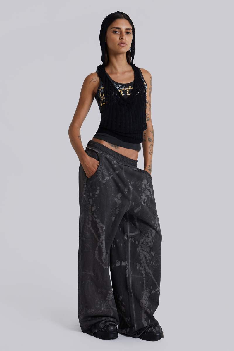 Jaded London Oil Spill Baggy Monster Joggers Grey