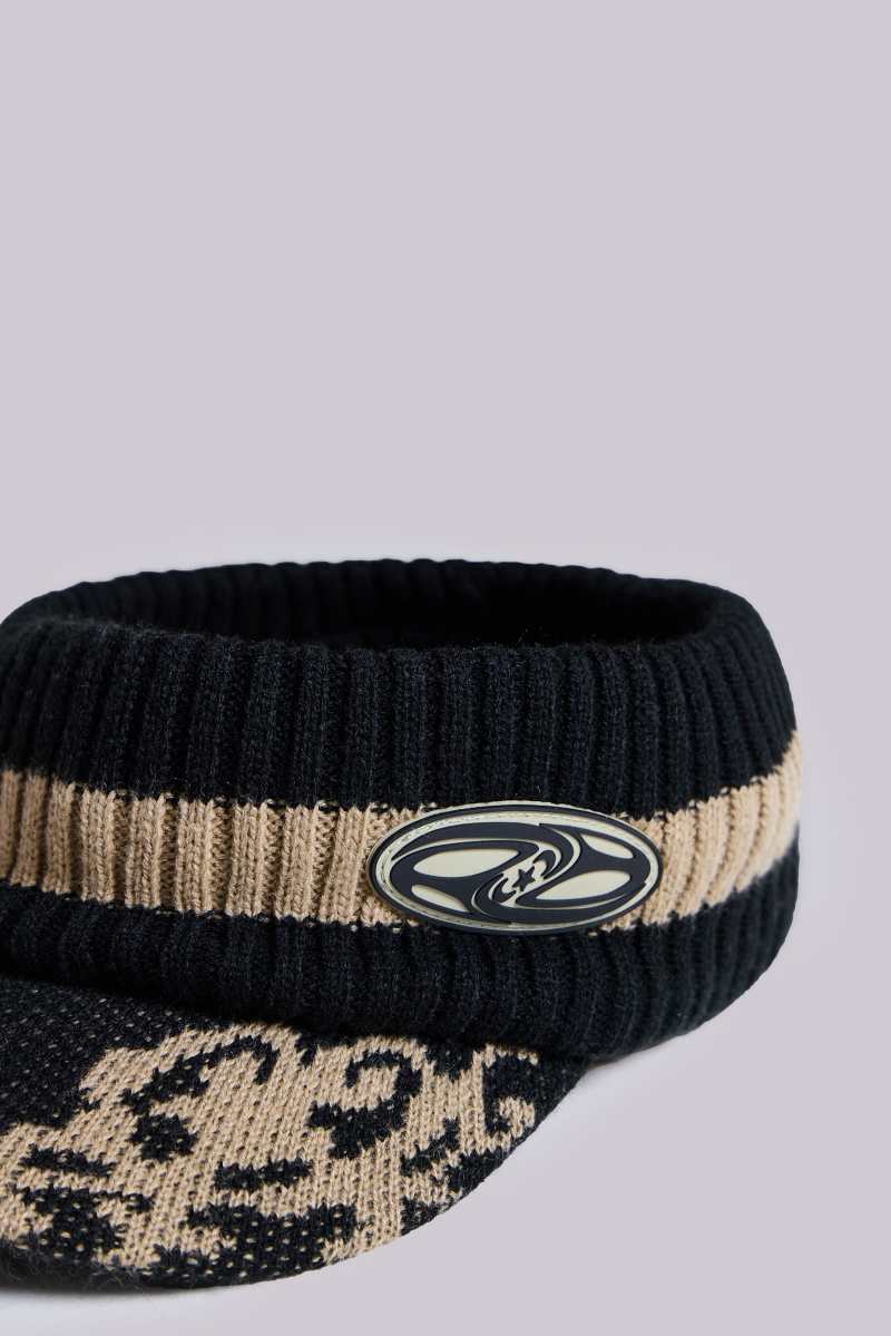 jaded london Oskar Knitted Visor Black