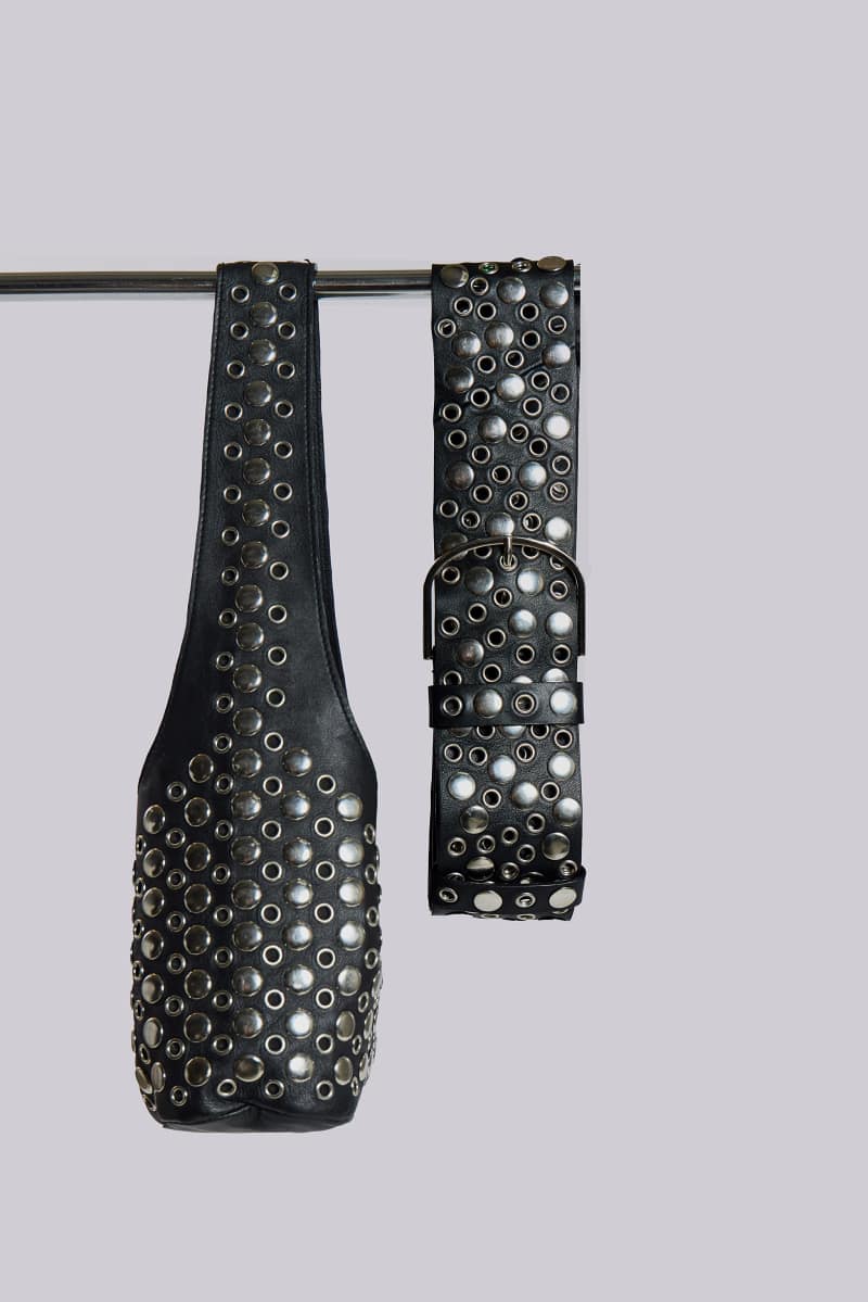 Jaded London Osmium Studded Belt In Black Black