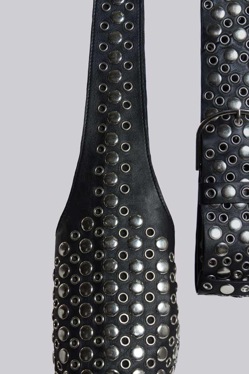 Jaded London Osmium Studded Belt In Black Black