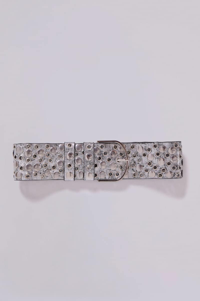 jaded london Osmium Studded Belt In Silver Silver