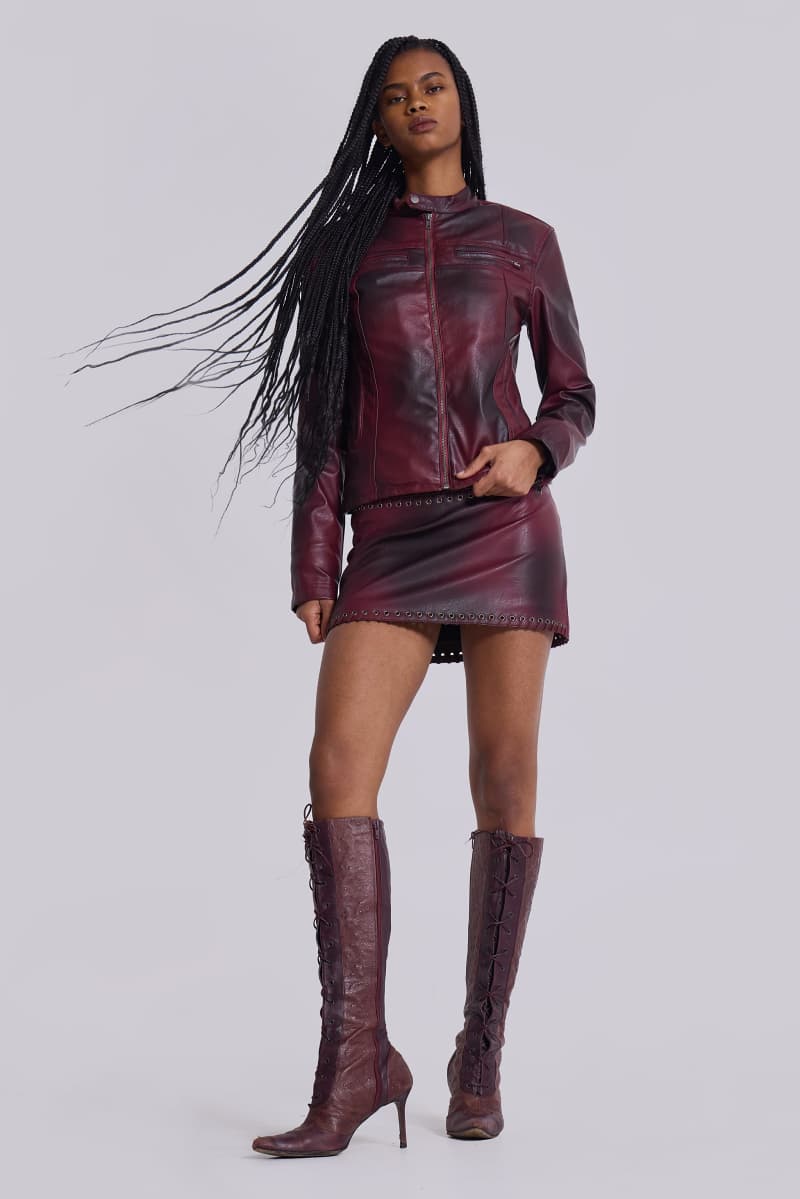 Jaded London Oxblood Piston Jacket Red