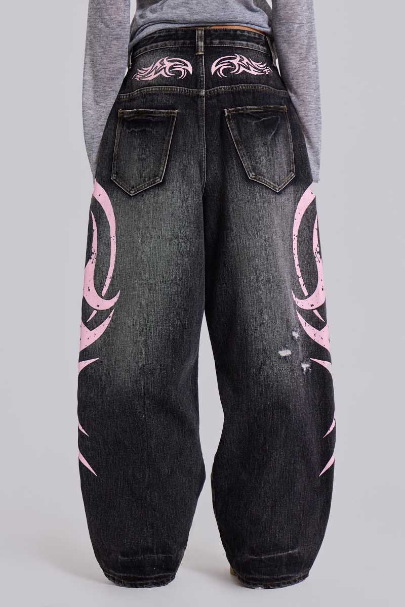 Jaded London Pink Blade XL Colossus Jeans Grey