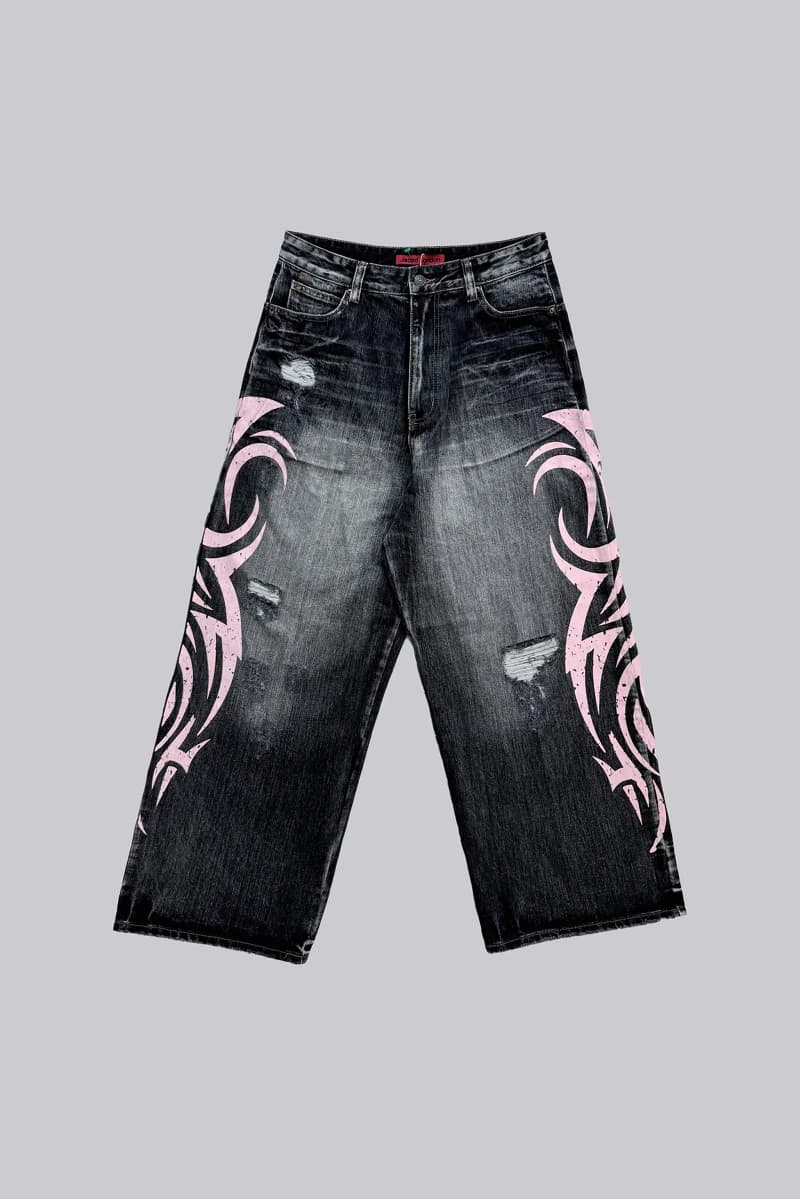 jaded london Pink Blade XL Colossus Jeans Grey