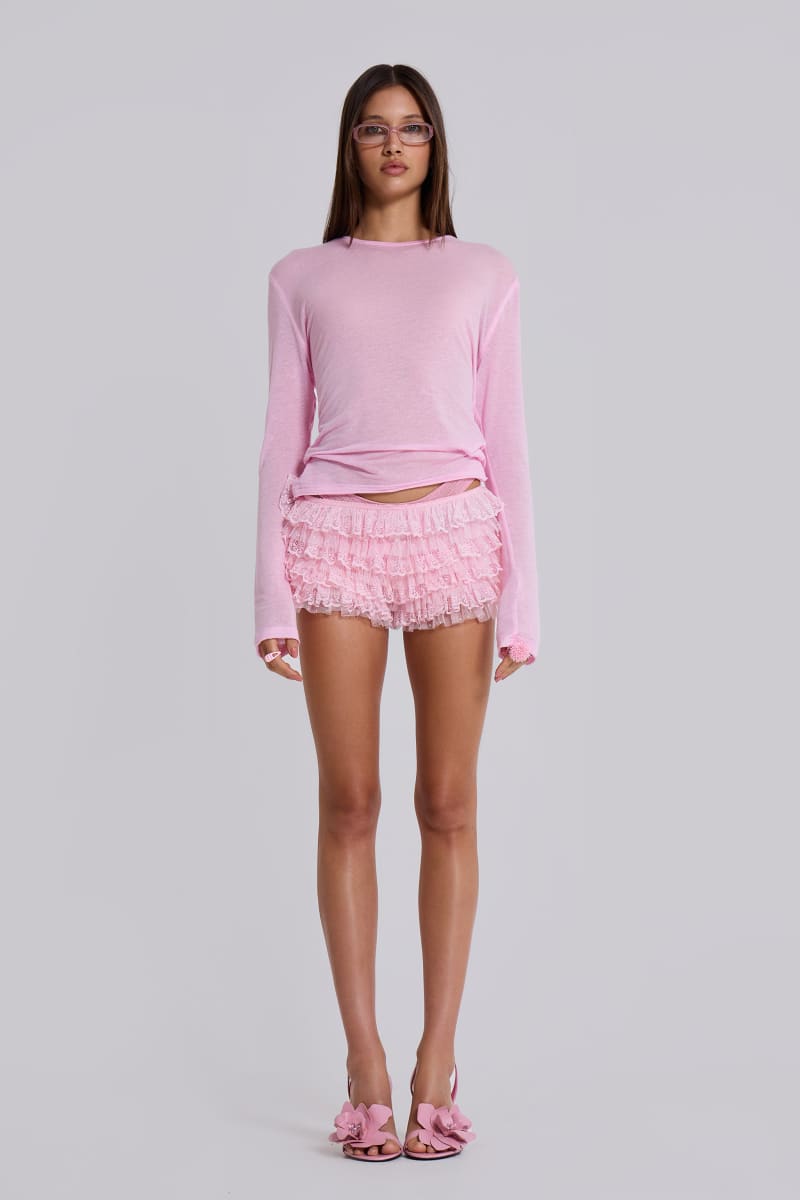 Jaded London Pink Mist Long Sleeve Top Pink