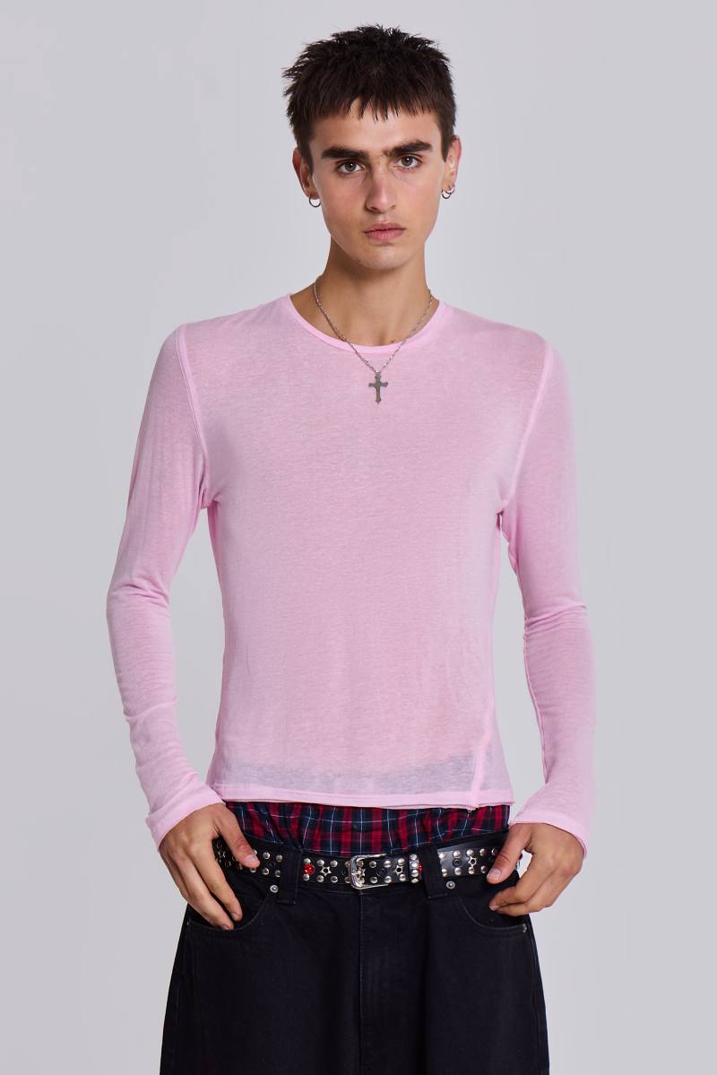 Jaded London Pink Mist Long Sleeve Top Pink