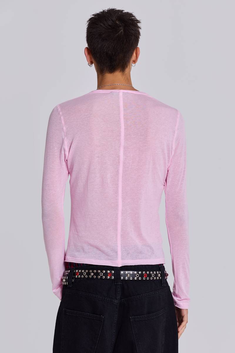 Jaded London Pink Mist Long Sleeve Top Pink