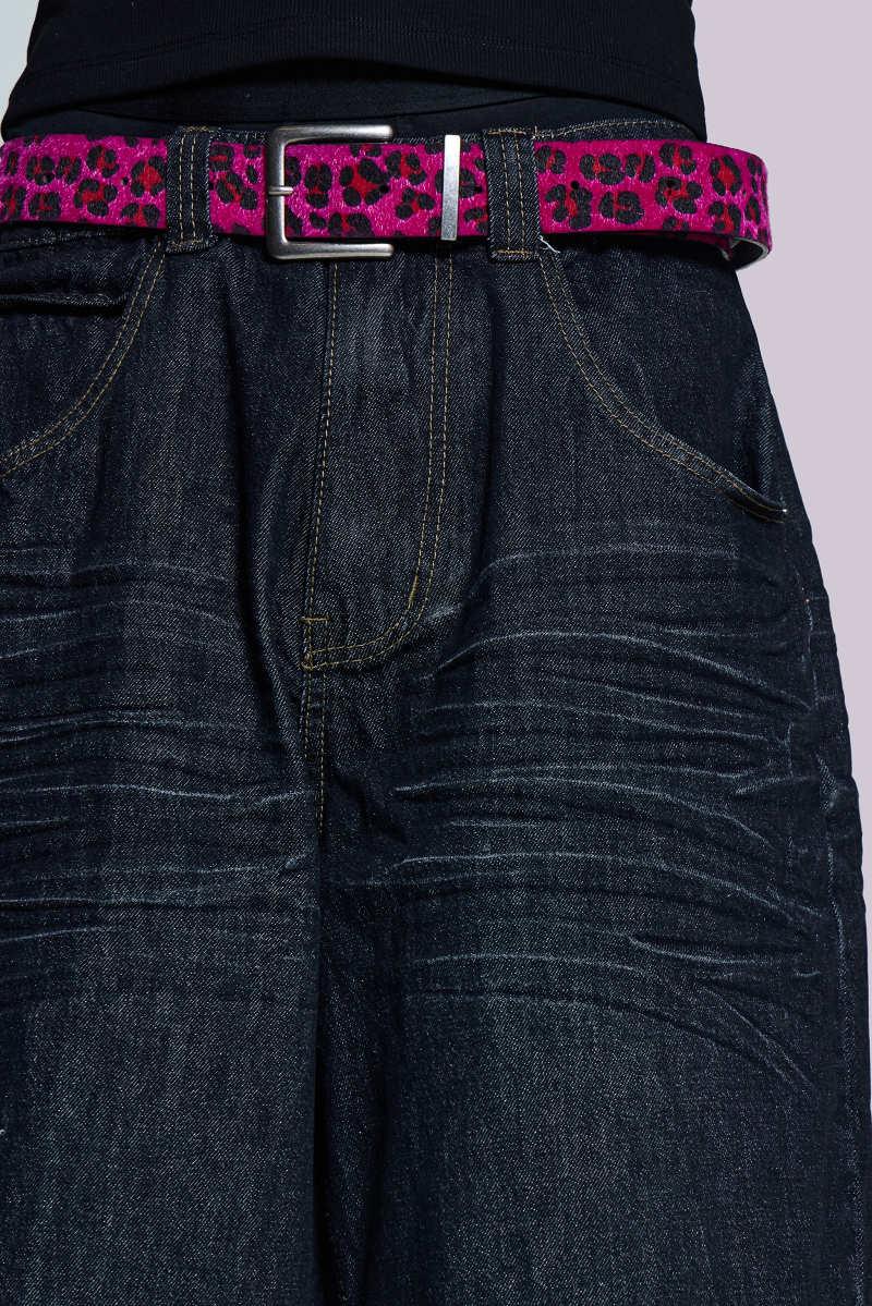 Jaded London Pink Panther Studded Belt Pink