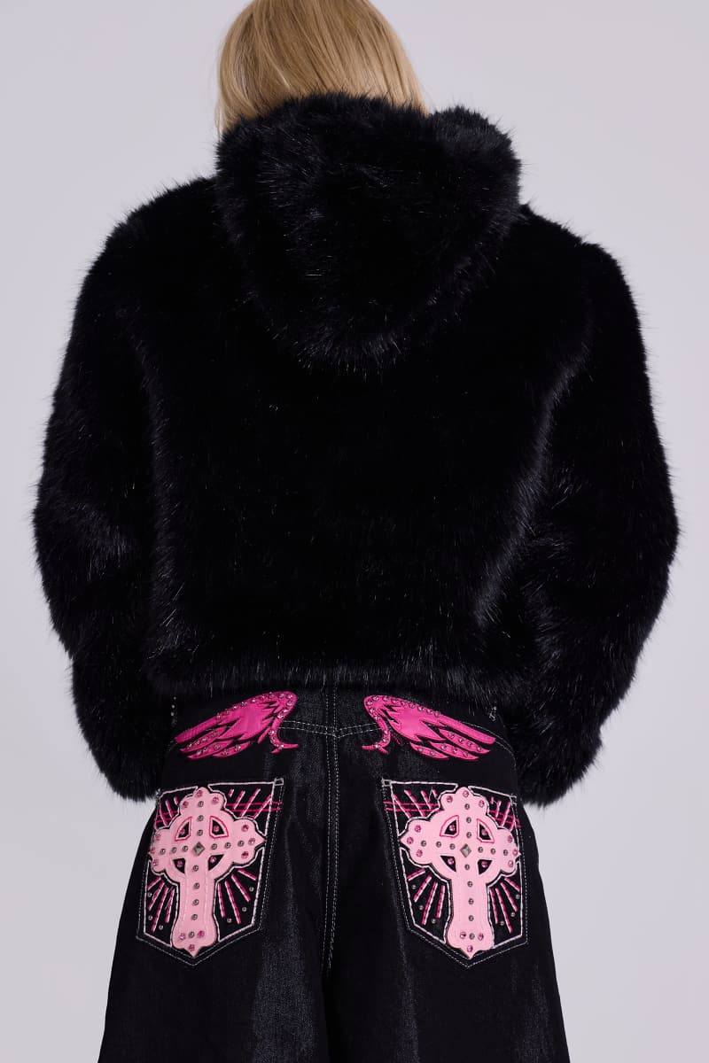 Jaded London Pink Sapphire XL Colossus Jeans Black