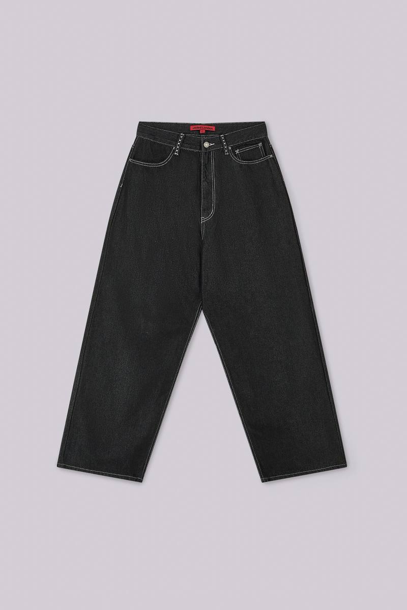 Jaded London Pink Sapphire XL Colossus Jeans Black