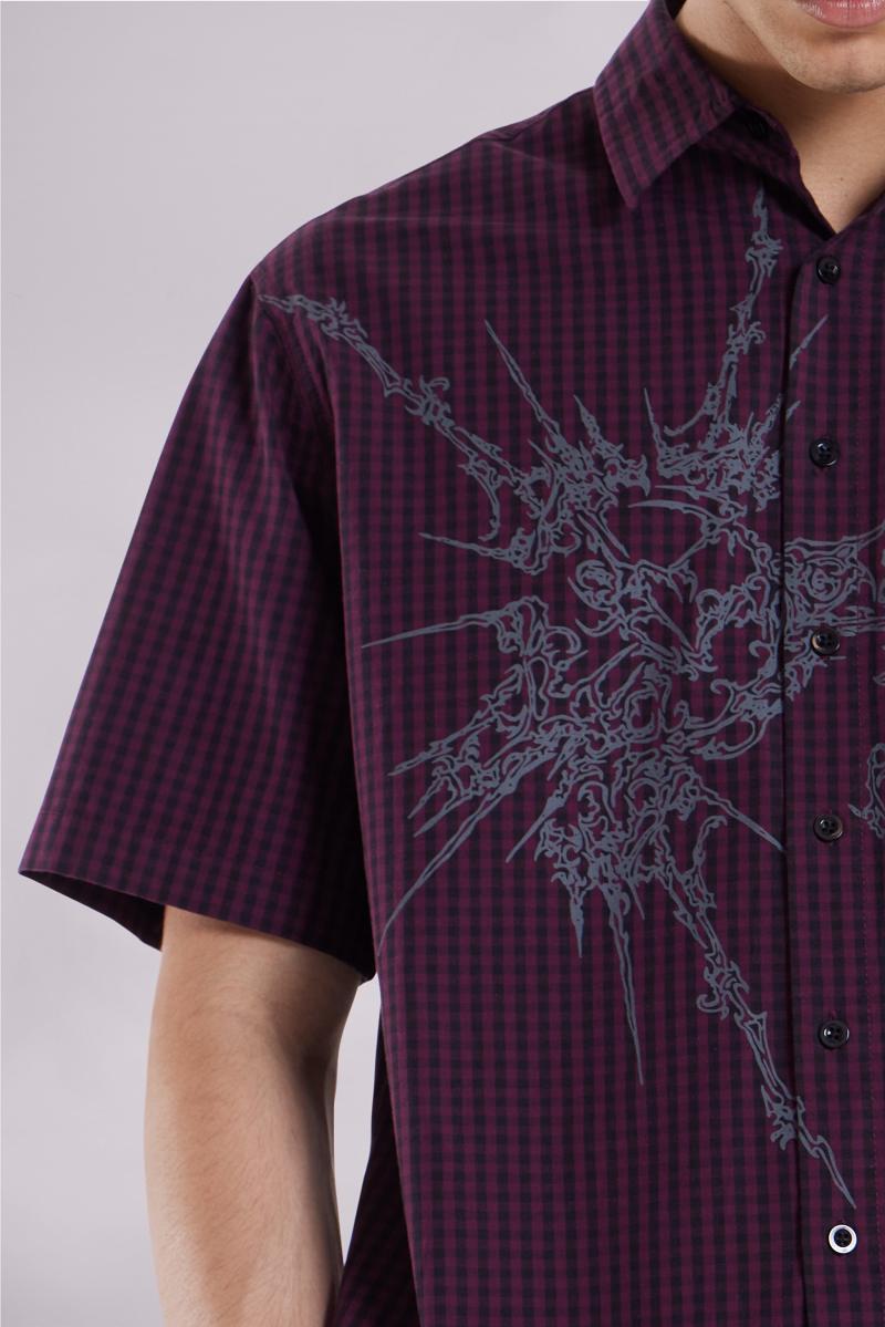 Jaded London Red Atom Checked Shirt Red Gingham