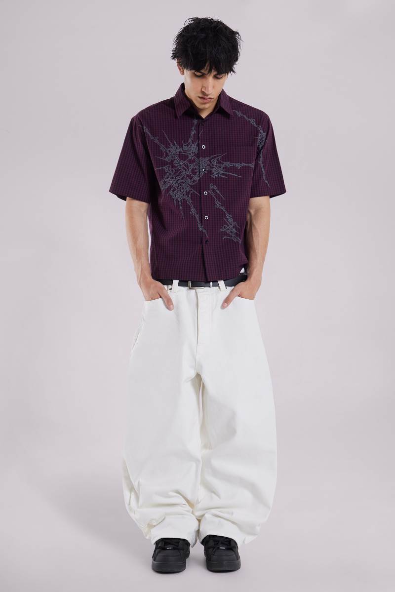 jaded london Red Atom Checked Shirt Red Gingham