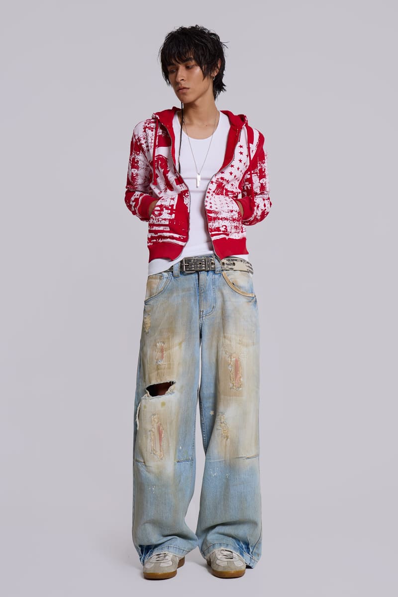 Jaded London Reef Dirty Wash Colossus Jeans Blue