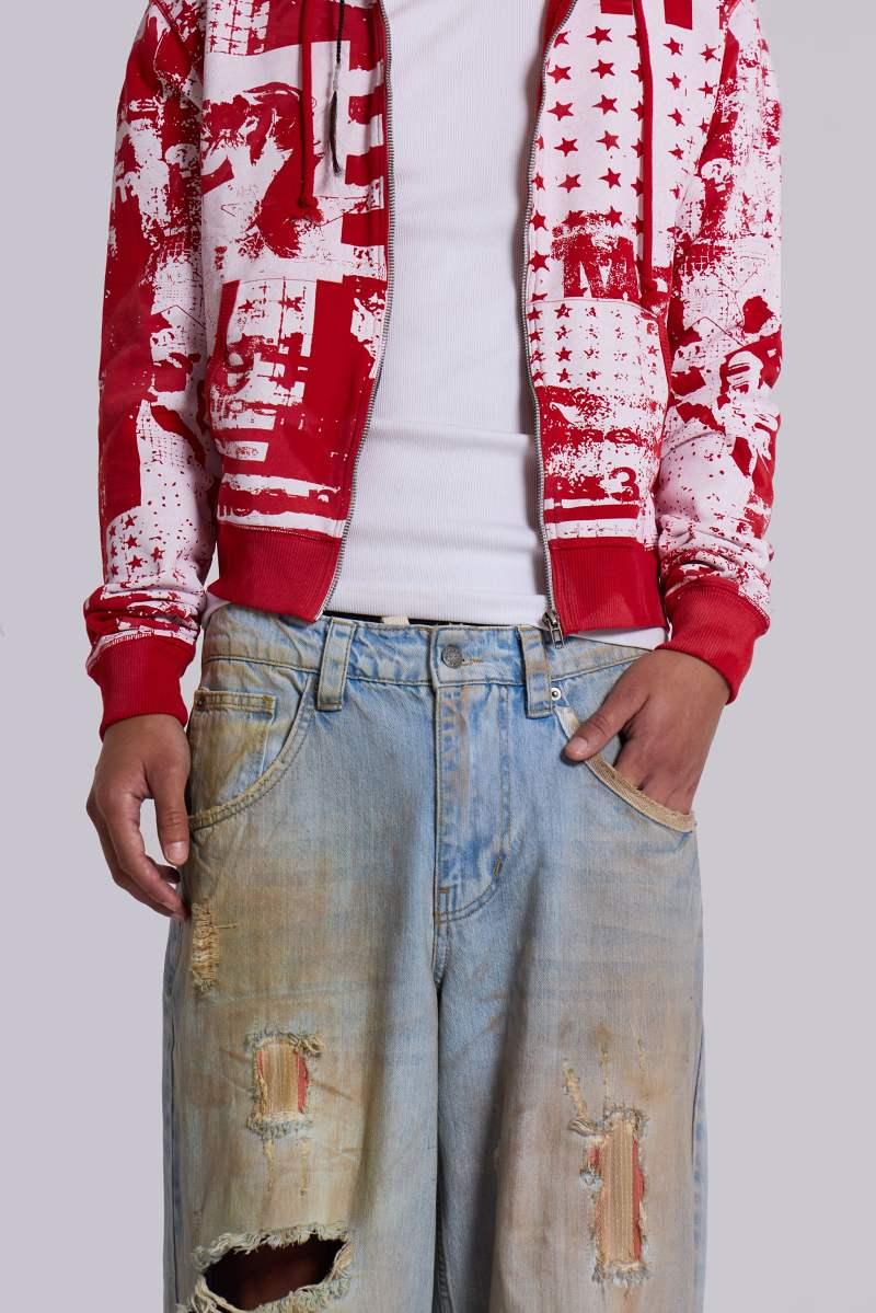 Jaded London Reef Dirty Wash Colossus Jeans Blue