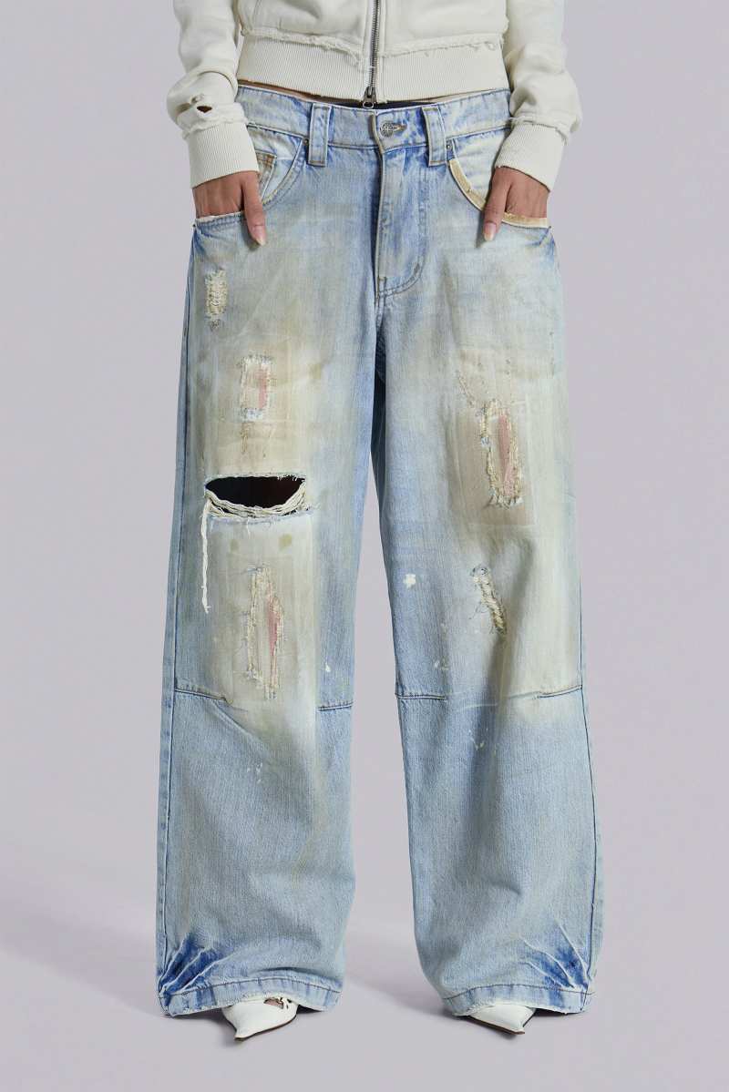 jaded london Reef Dirty Wash Colossus Jeans Blue