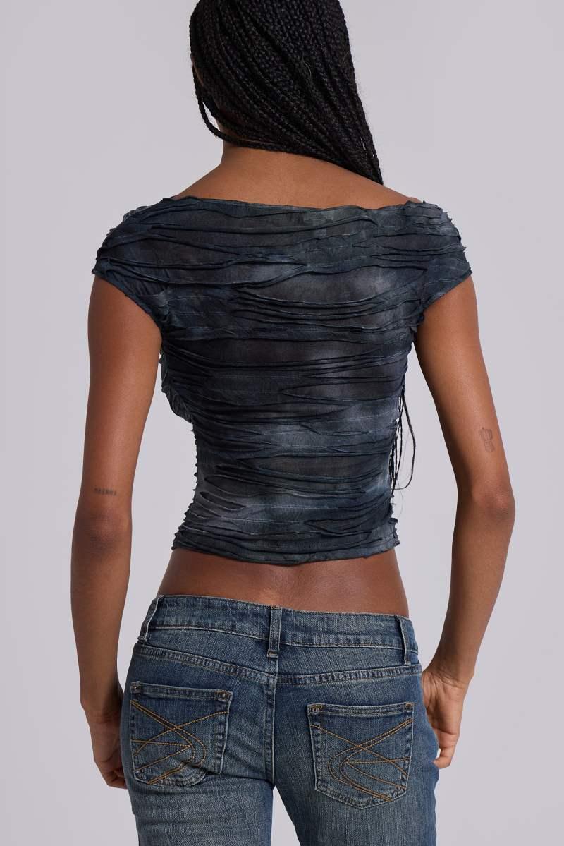 jaded london Reign Asymmetric Top Black