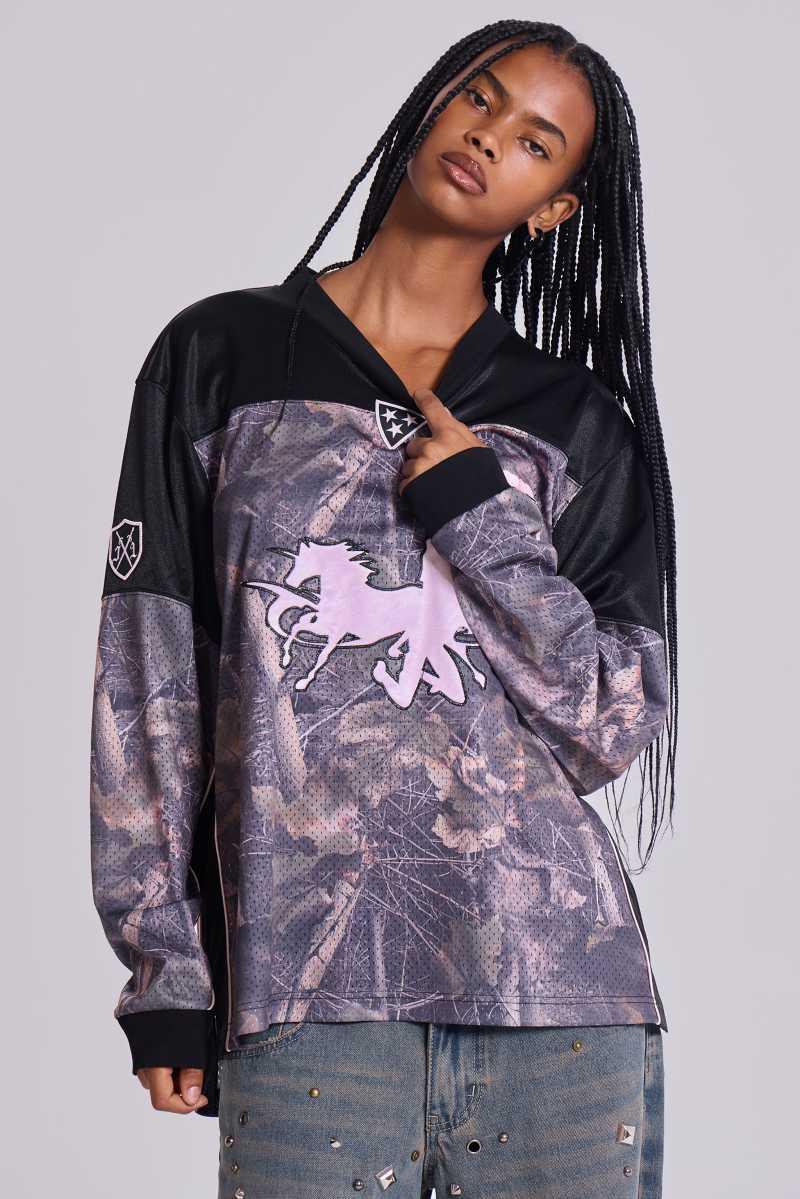 Jaded London Resident Hockey Camo Top Multi