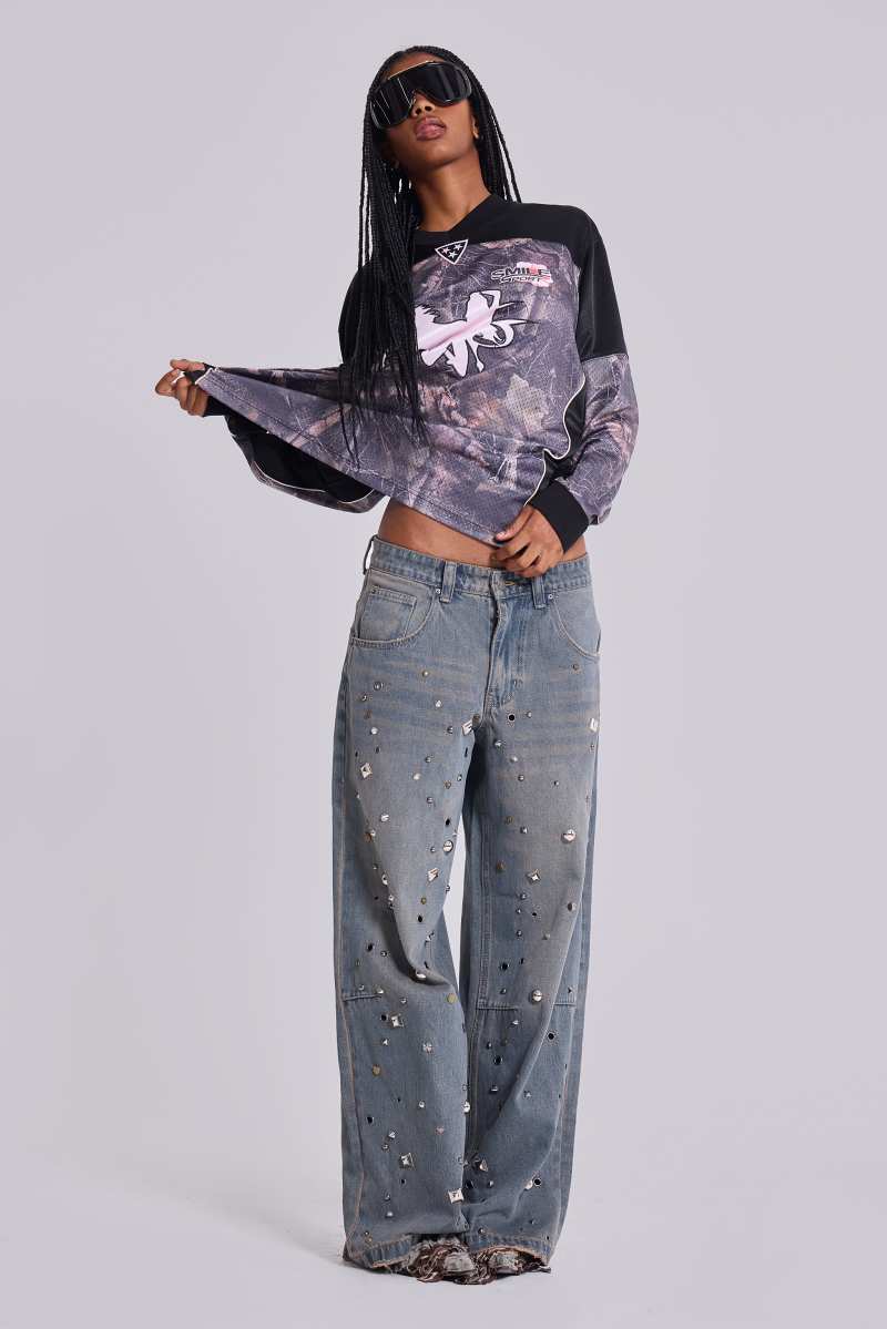 jaded london Resident Hockey Camo Top Multi