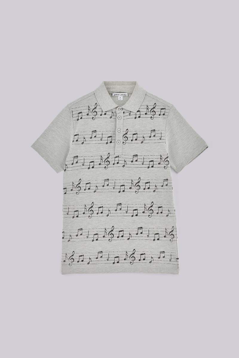 jaded london Riff Polo Shirt Grey