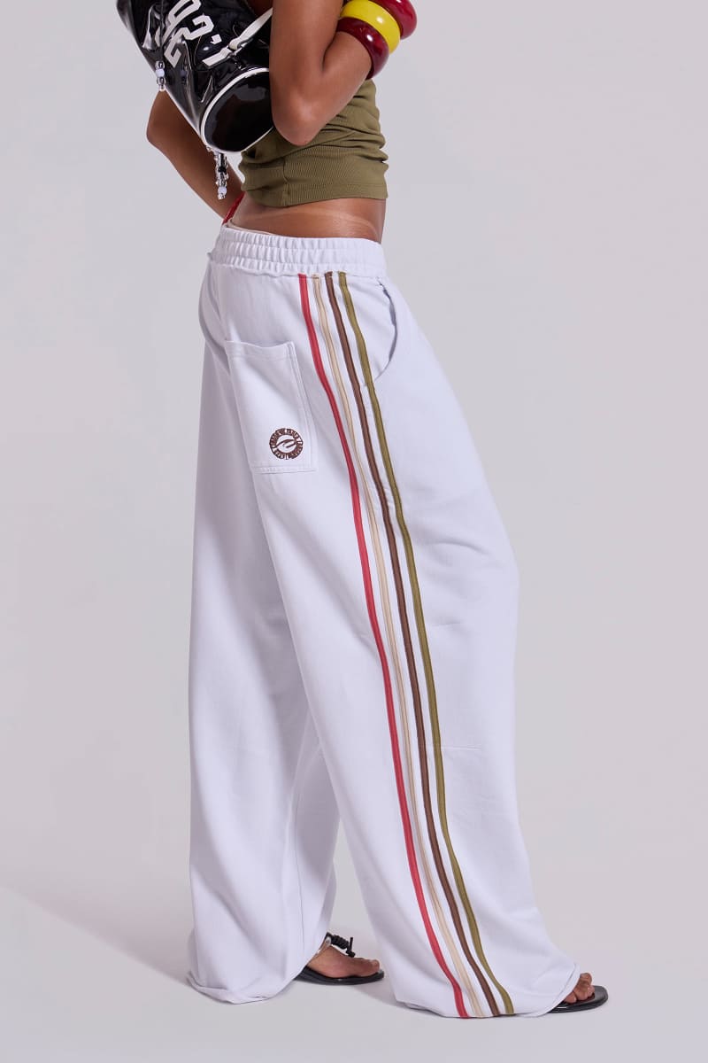 Jaded London Riptide Baggy Monster Joggers White