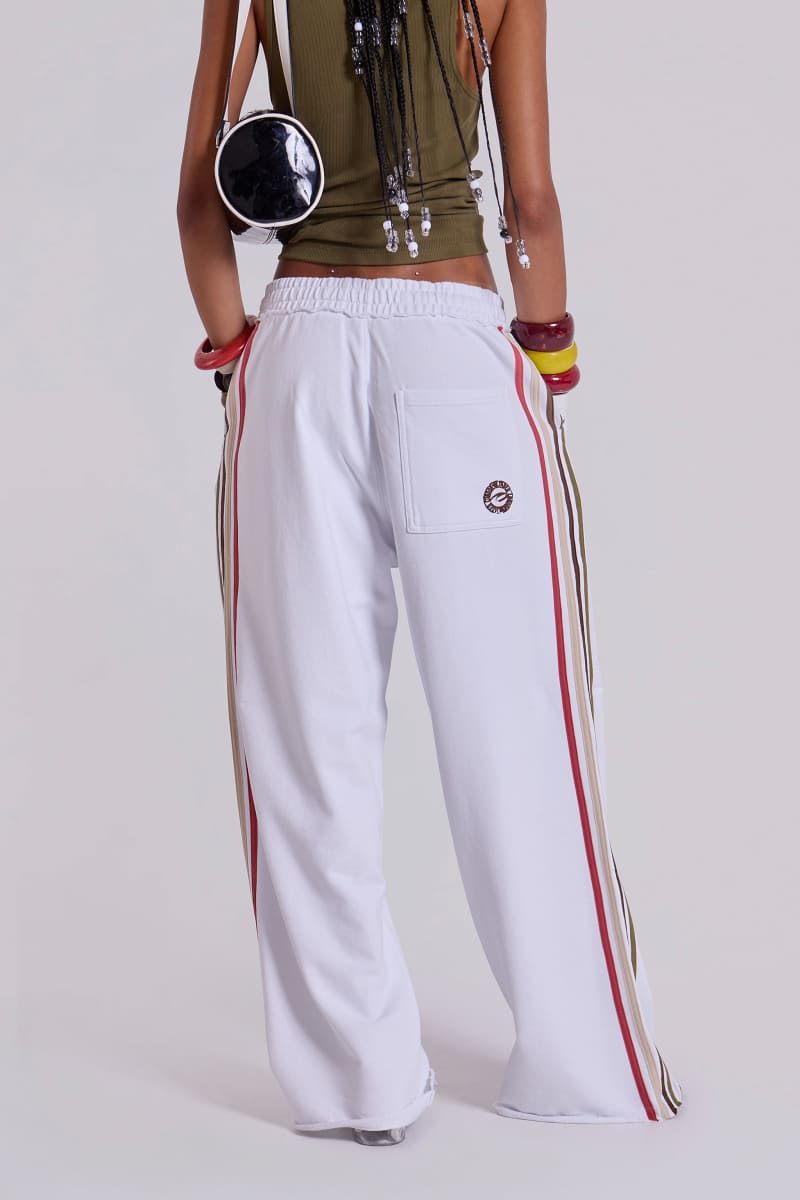 Jaded London Riptide Baggy Monster Joggers White
