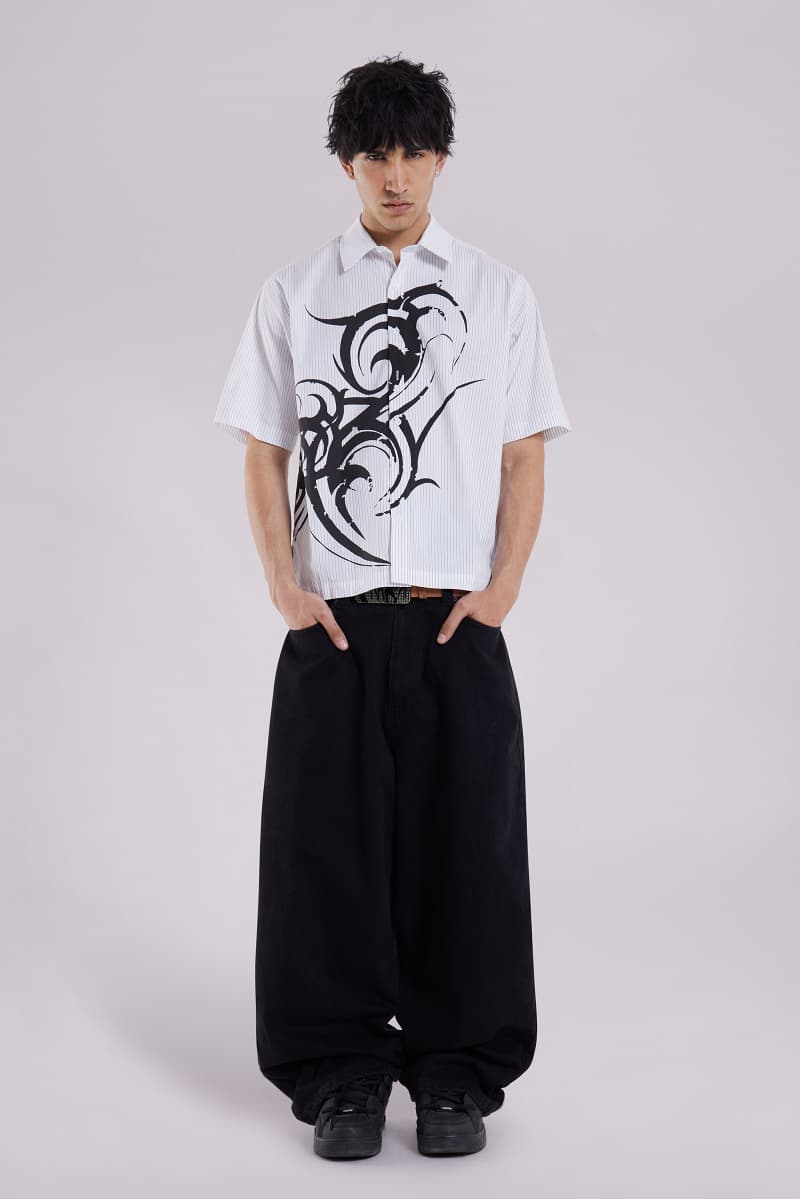 Jaded London Rune Shirt White/Black