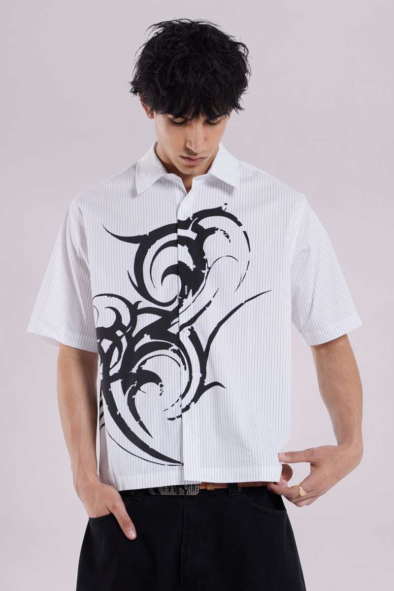 Jaded London Rune Shirt White/Black