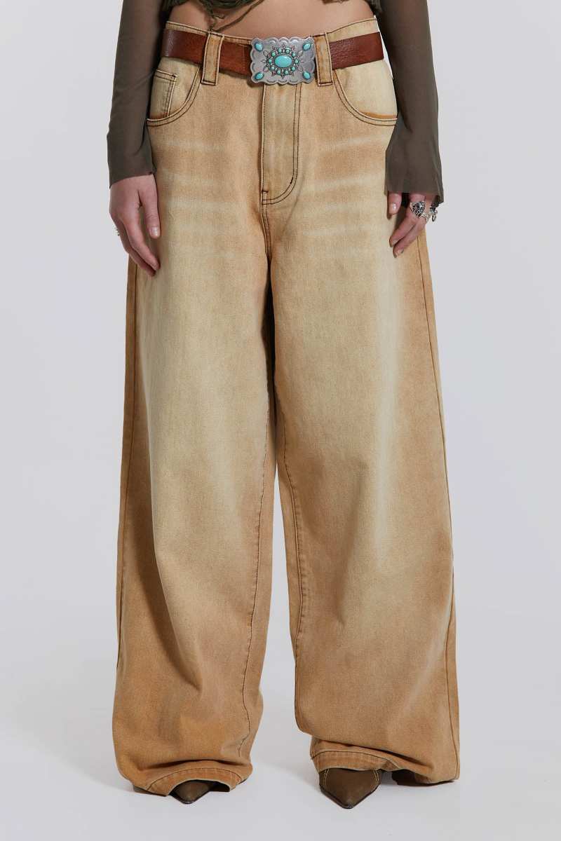jaded london Sand Colossus Baggy Jeans Beige