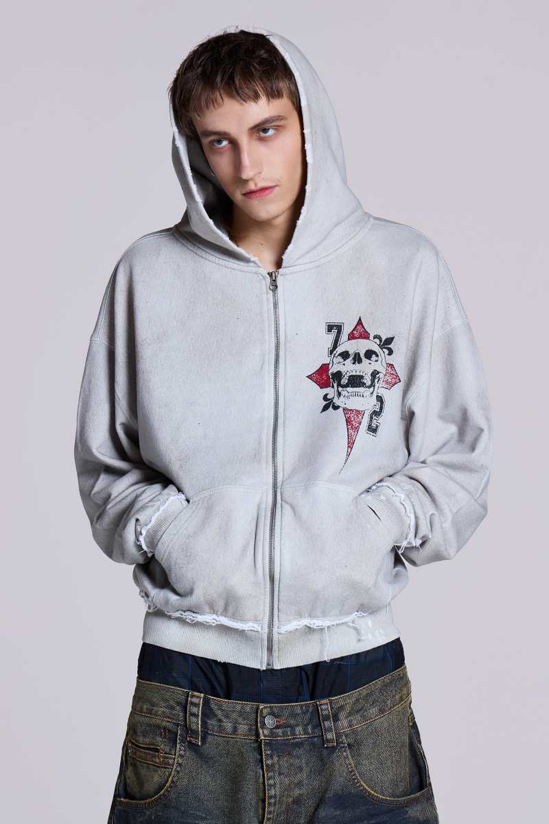 Jaded London Save Me Oversized Hoodie Grey