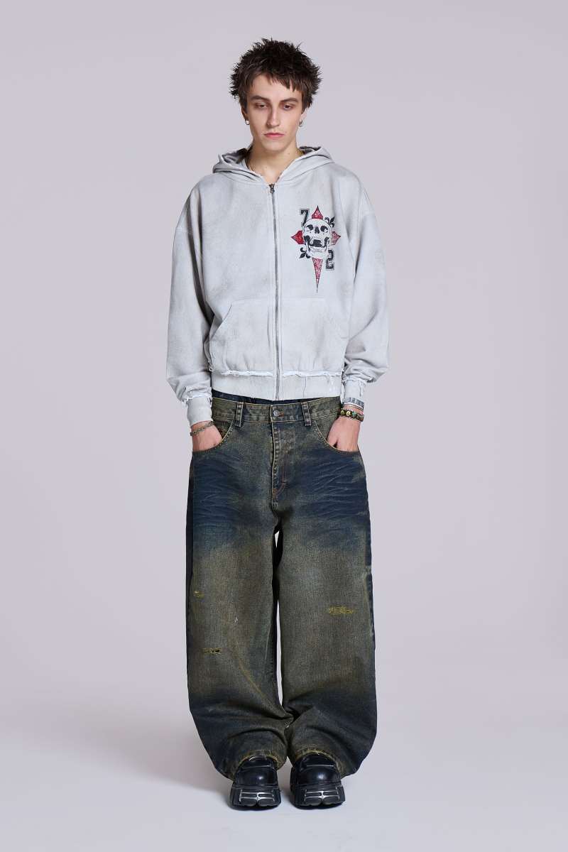 Jaded London Save Me Oversized Hoodie Grey