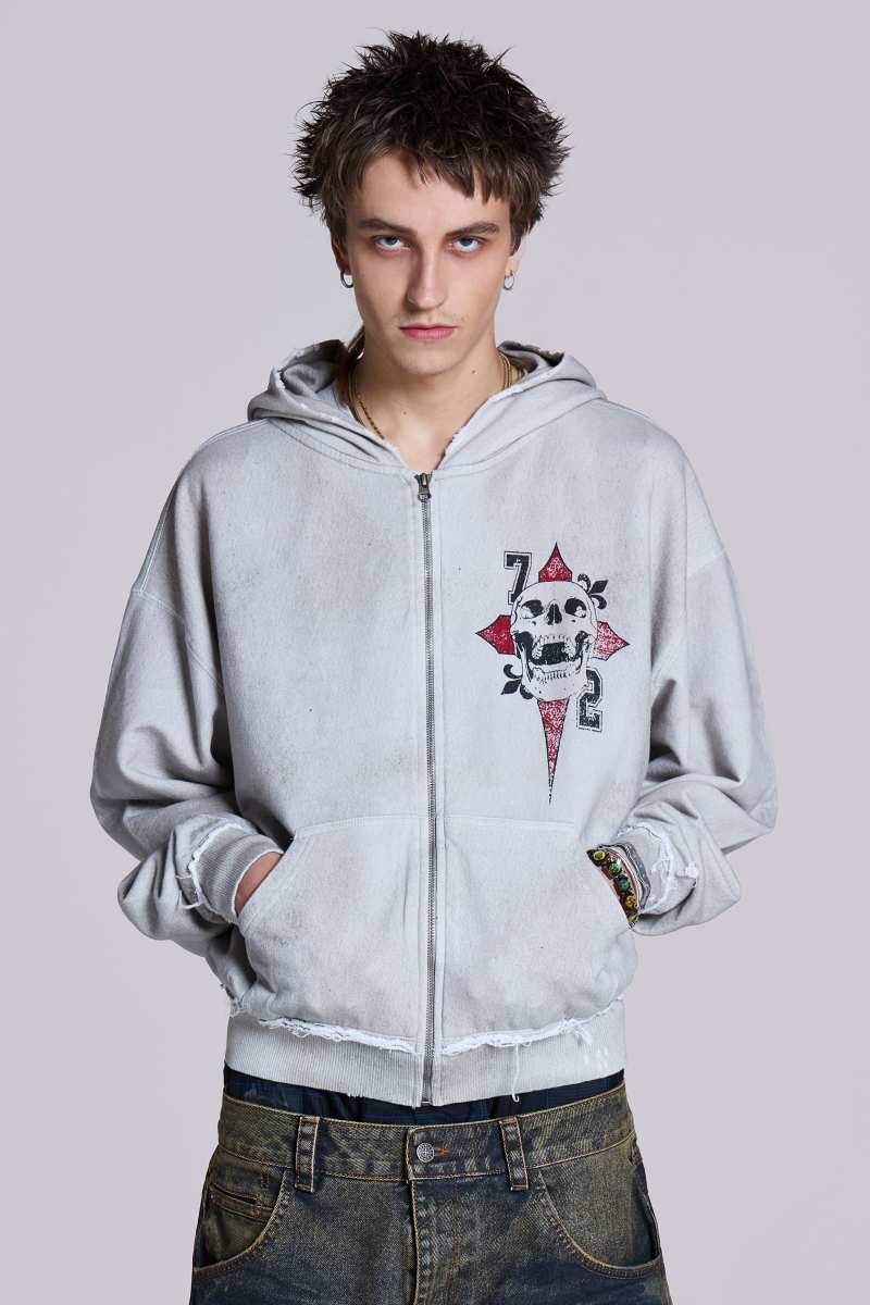 Jaded London Save Me Oversized Hoodie Grey