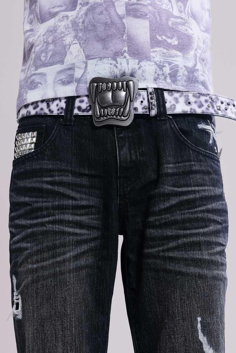 jaded london Scream Belt Grey Leopard