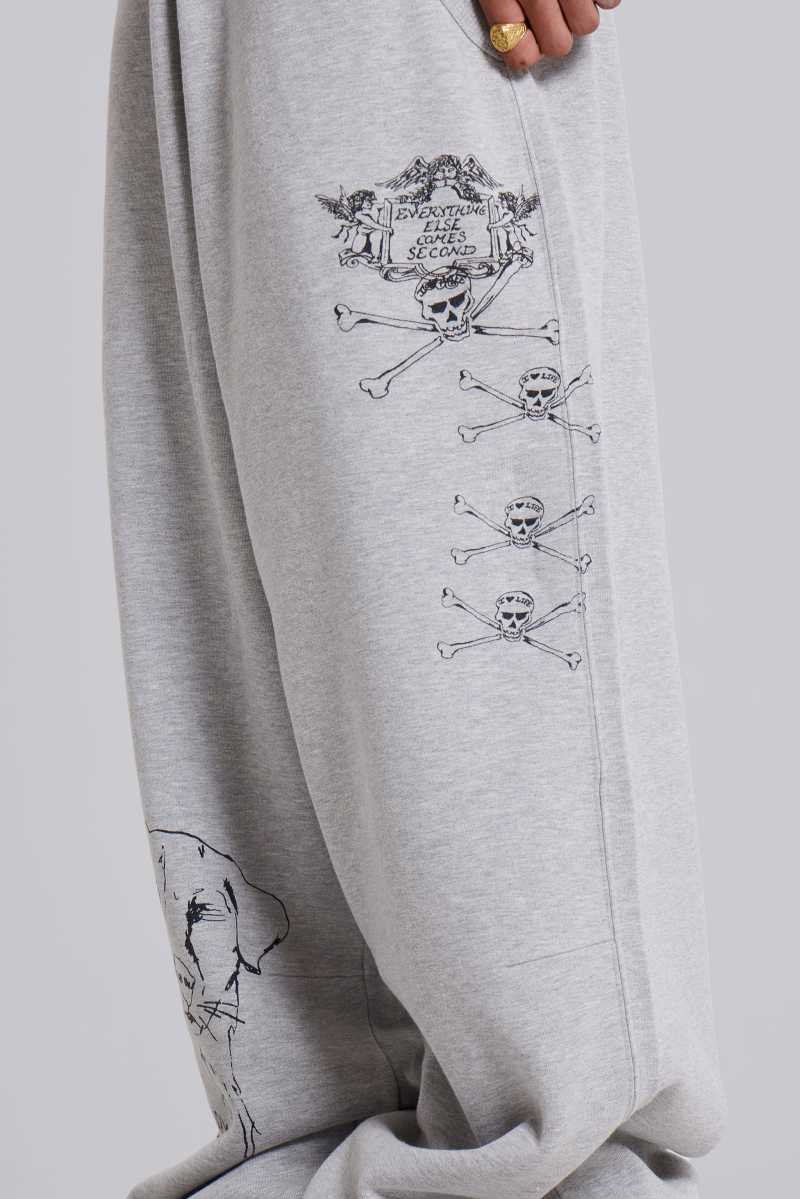 Jaded London Scribble Monster Joggers Grey