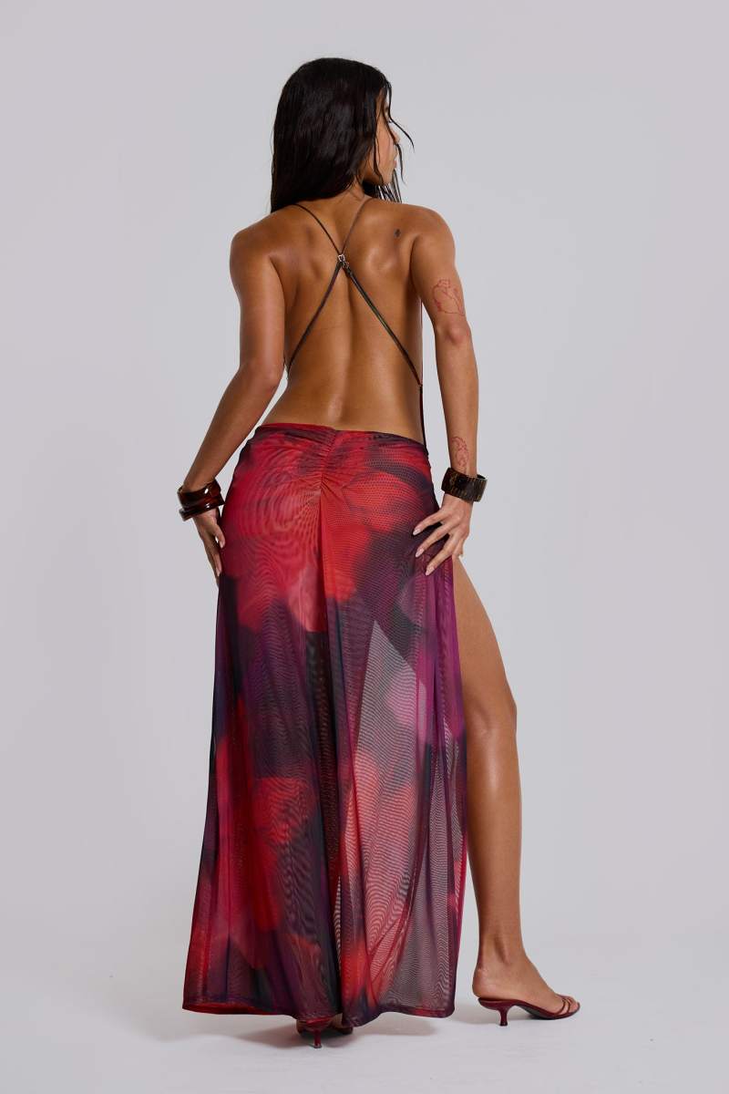 Jaded London Sedona Red Maxi Dress Red