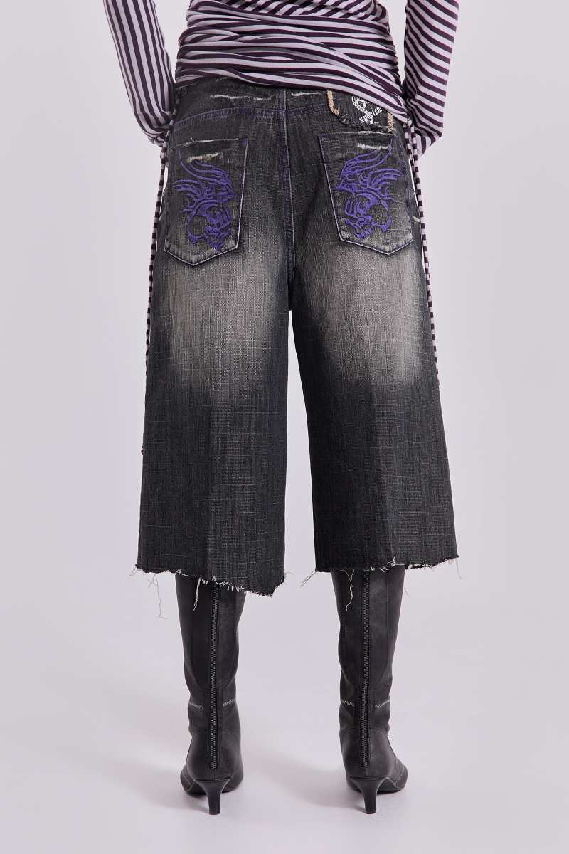 Jaded London Shard XL Colossus Jorts Grey