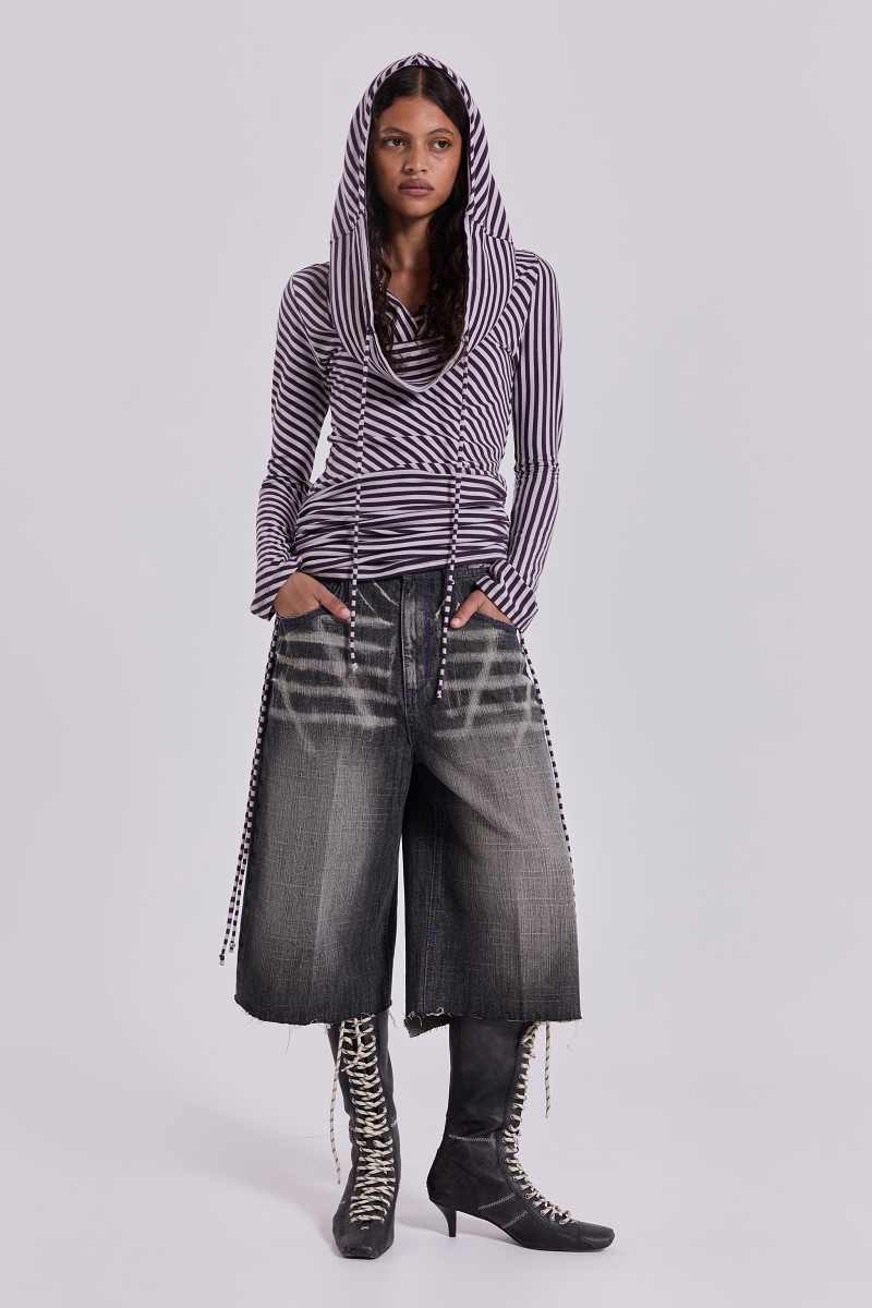 Jaded London Shard XL Colossus Jorts Grey