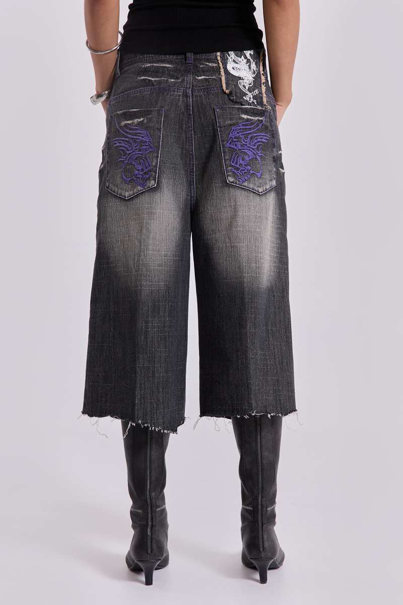 Jaded London Shard XL Colossus Jorts Grey