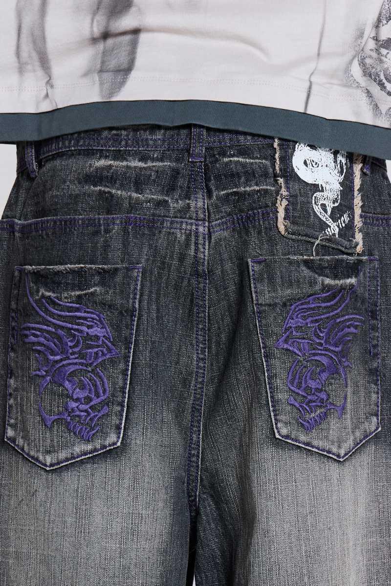 Jaded London Shard XL Colossus Jorts Grey