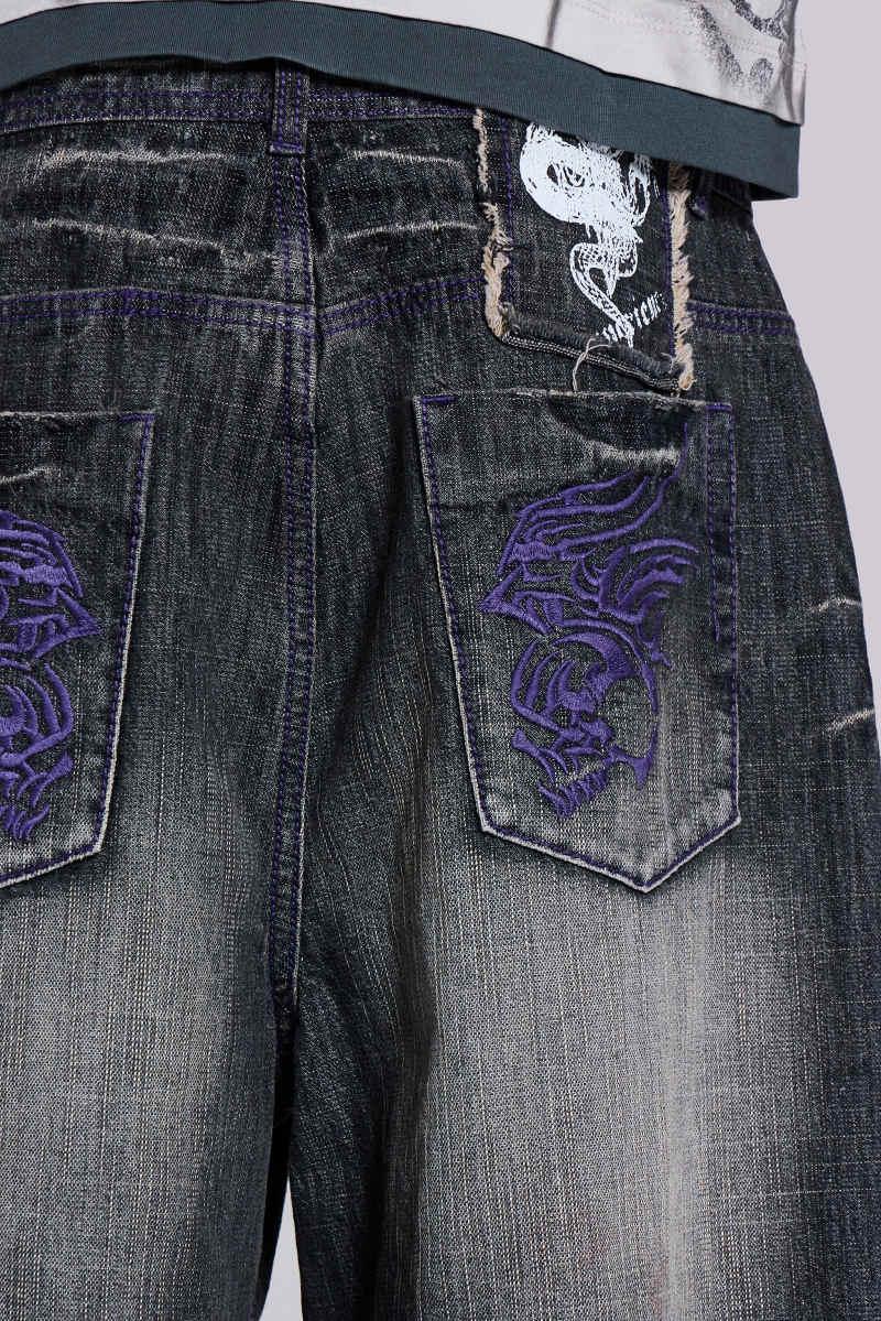 Jaded London Shard XL Colossus Jorts Grey