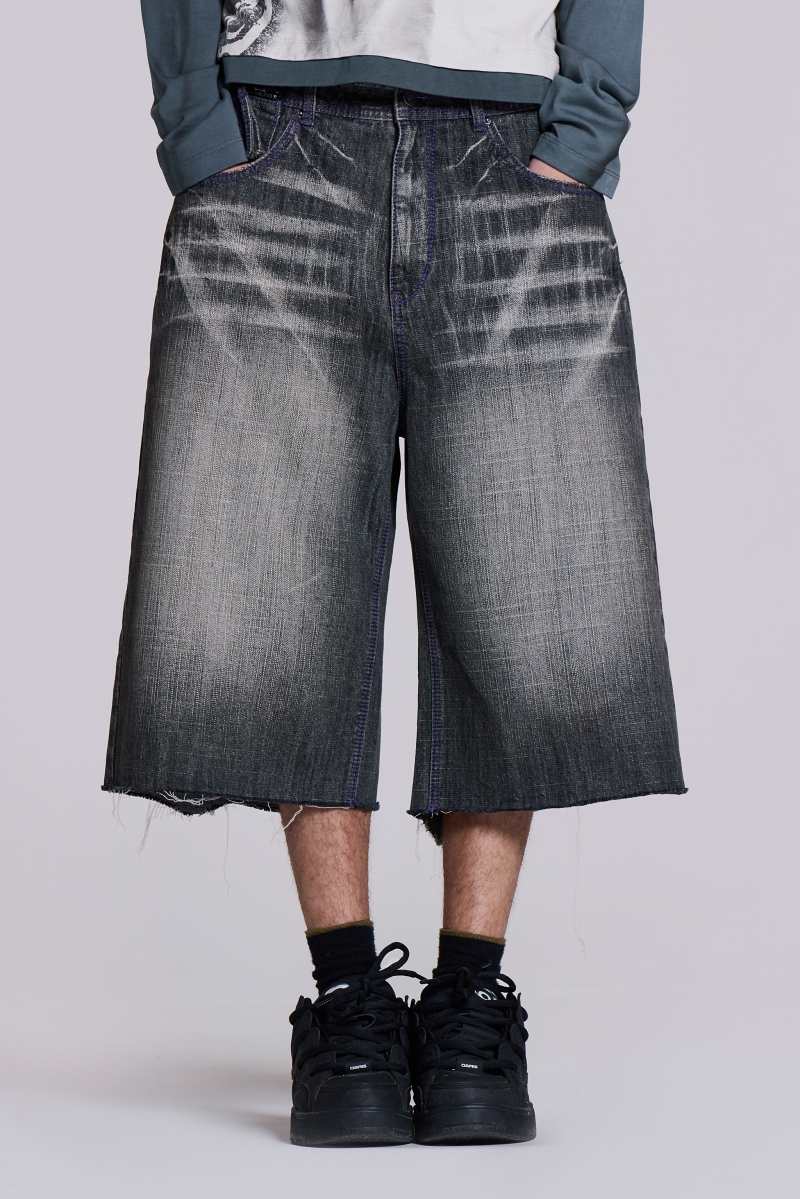 jaded london Shard XL Colossus Jorts Grey