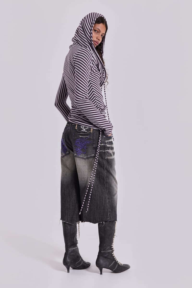 jaded london Shard XL Colossus Jorts Grey