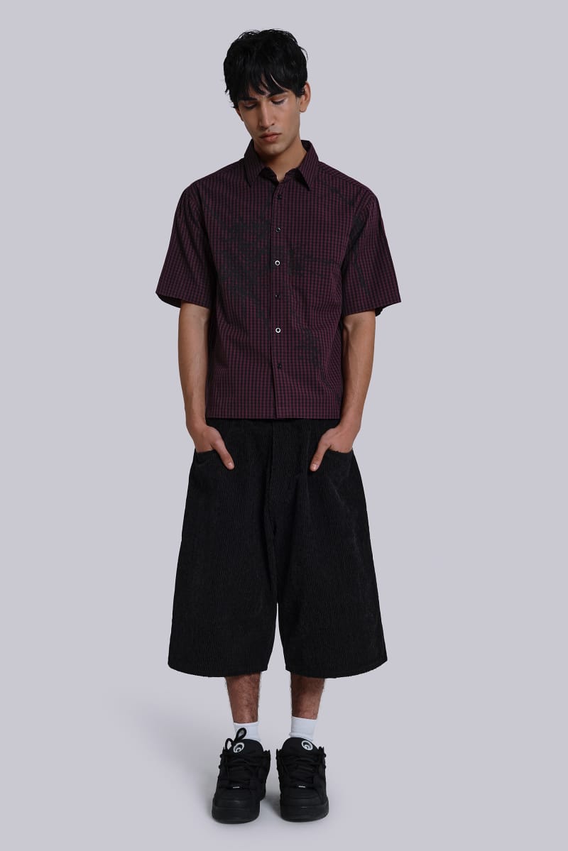 Jaded London Skull Cord XL Jorts Black