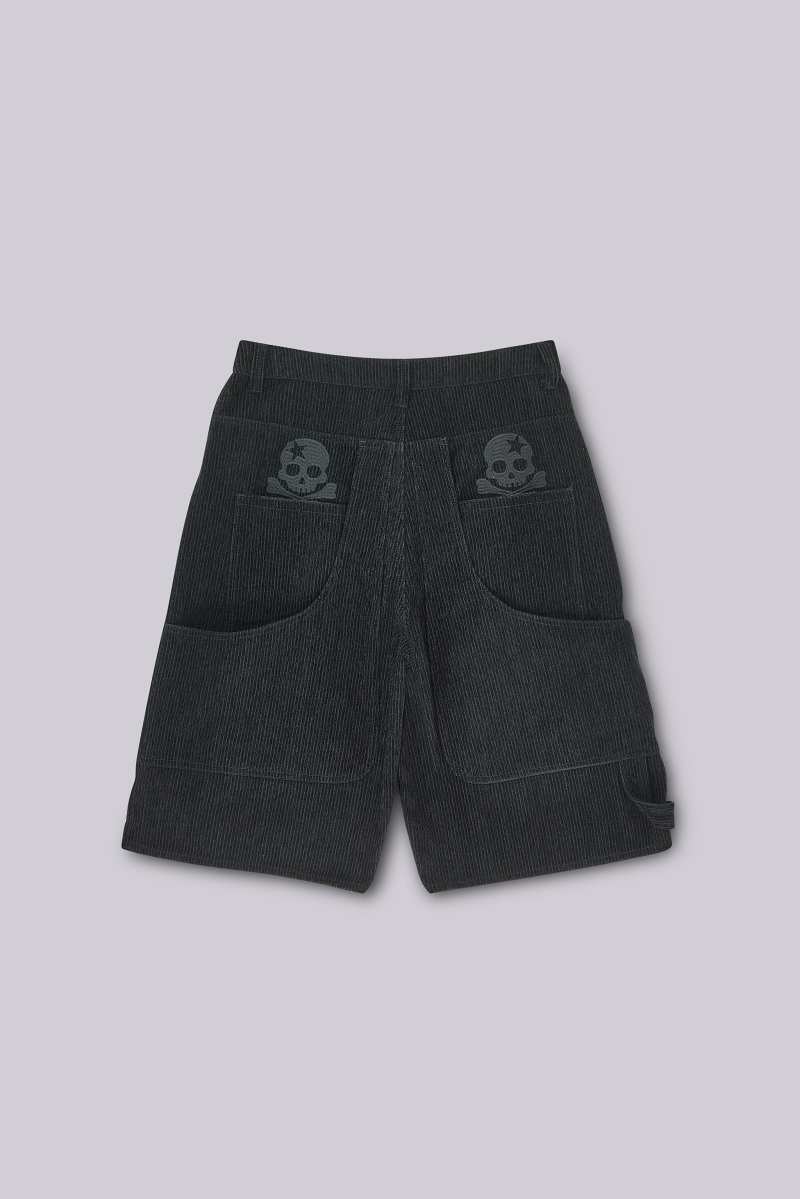 jaded london Skull Cord XL Jorts Black