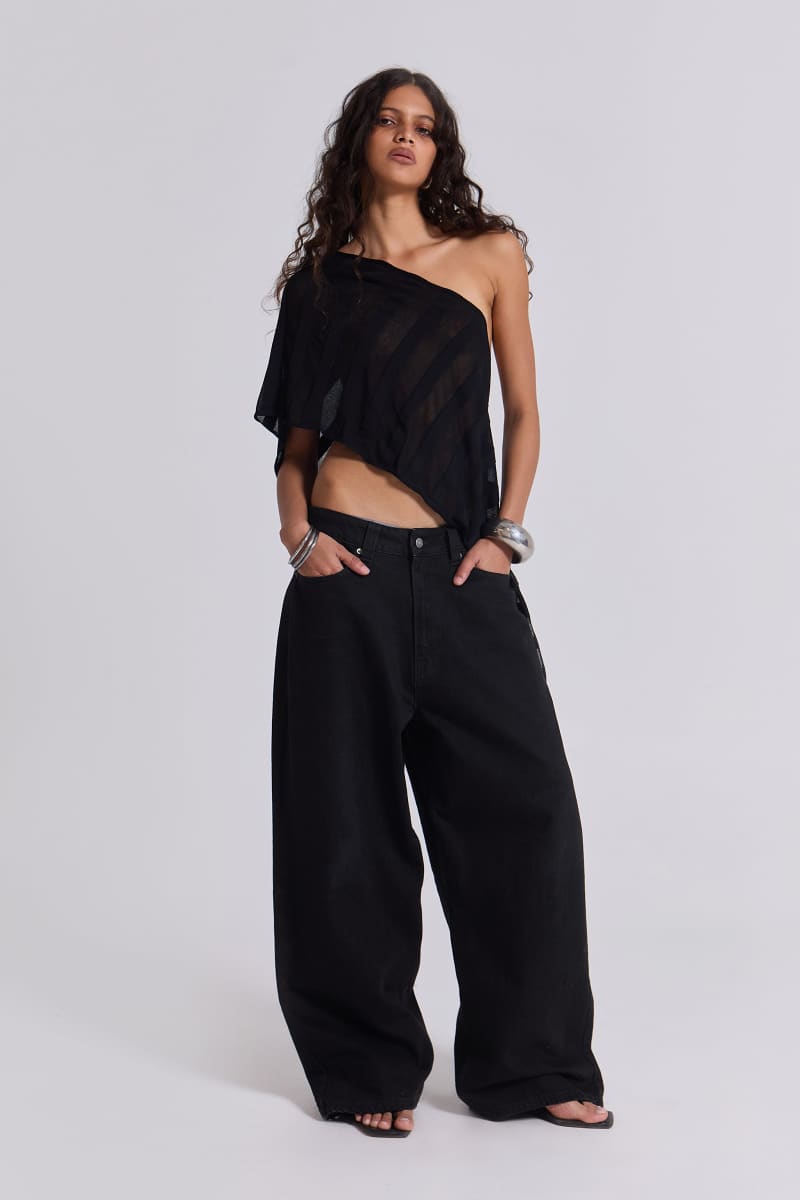 Jaded London Solid Black XL Colossus Jeans Black