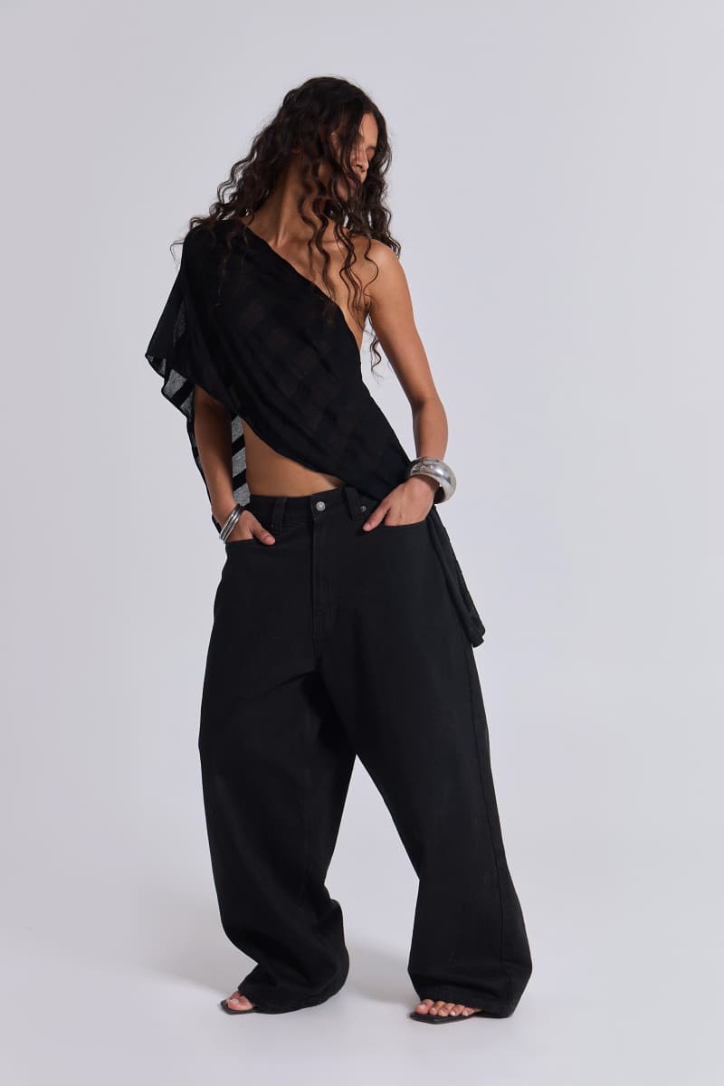 Jaded London Solid Black XL Colossus Jeans Black